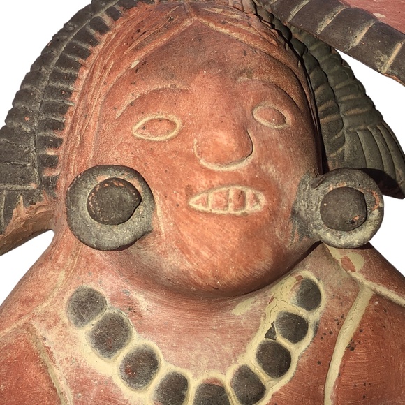 Vintage Pottery Aztec Maya Terracota Clay Figurine Statue Home Decor Accent - Picture 3 of 15
